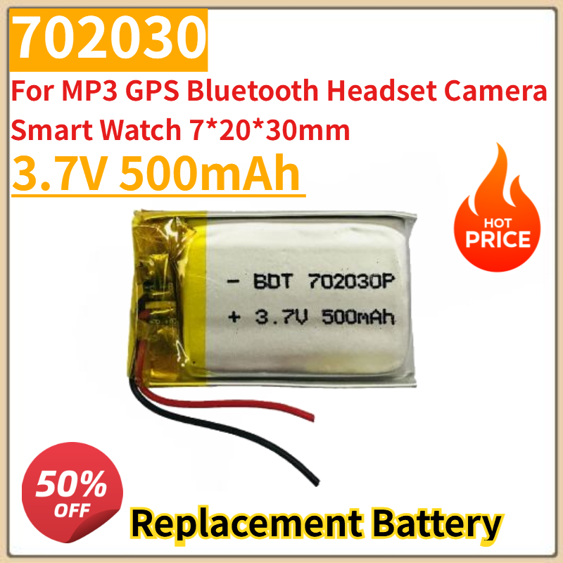 Smartwatch Headset - Yeni 3.7V 500mAh 702030 Lityum Polimer