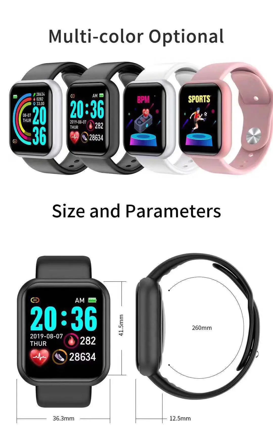 Smartwatch Touch - D20 Pro Akıllı Saat Erkek Y68