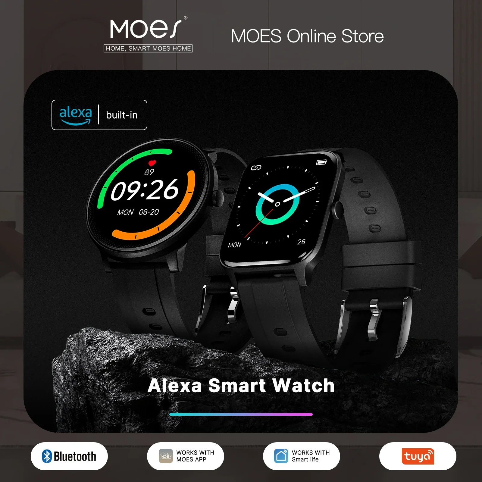 Smartwatch Touch - MOES akıllı saat Alexa yerleşik Fitness