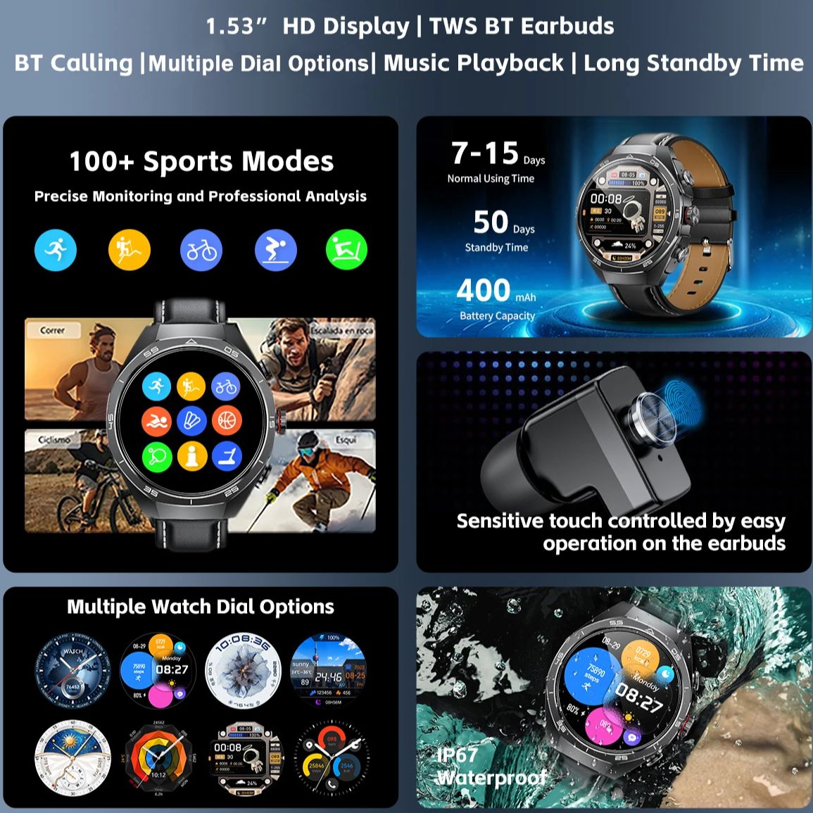NFC Kulaklıklı Akıllı Saat 2's - Smartwatch Headset incelemesi ve fiyatı