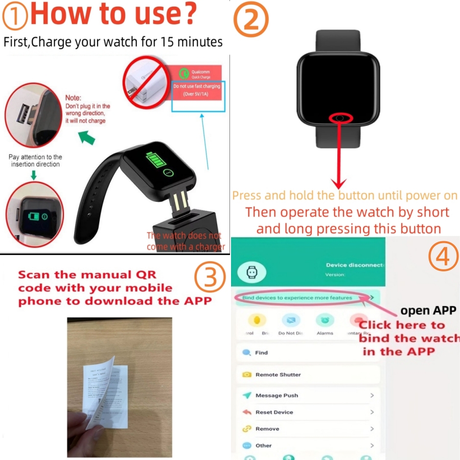 Akıllı saat mesaj hatırlatmak  - Smartwatch Touch incelemesi ve fiyatı