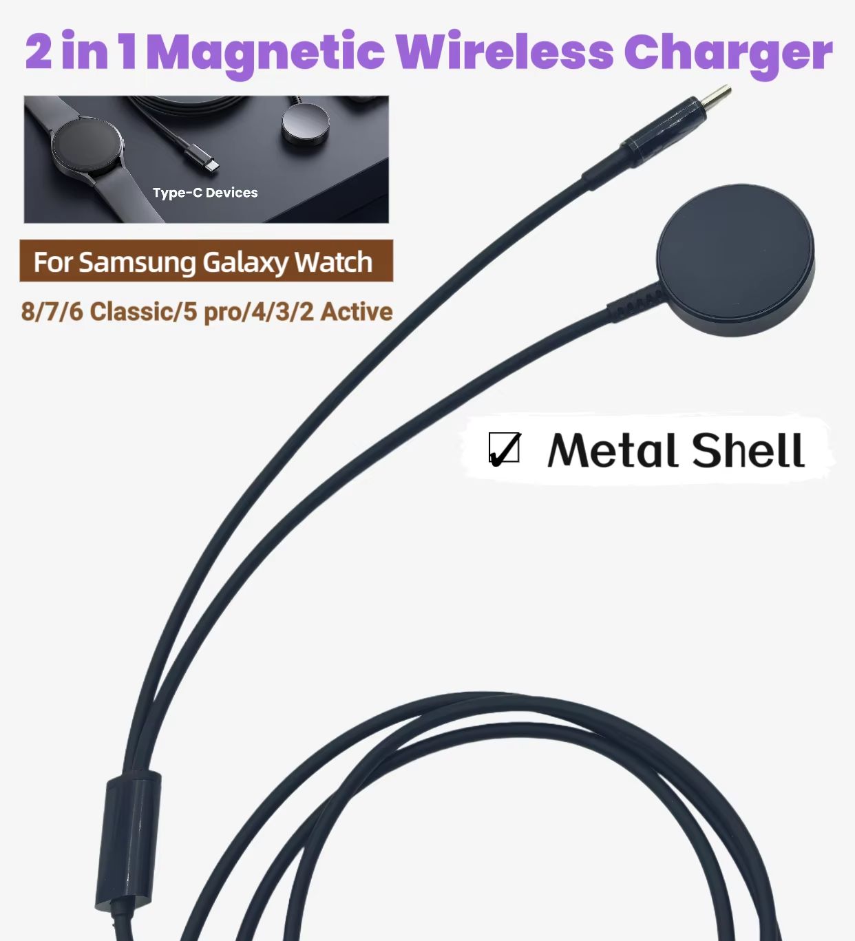 Samsung Galaxy Watch 8/7/6/5/5 - Watch Charger Cable incelemesi ve fiyatı
