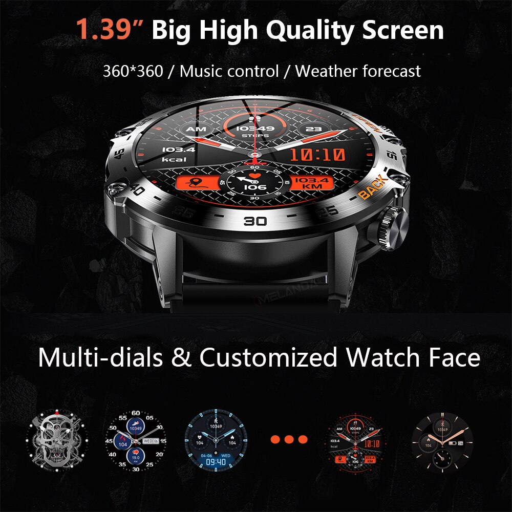 MEVADEN Çelik 1.39 inç Erkekle - Smartwatch Face incelemesi ve fiyatı