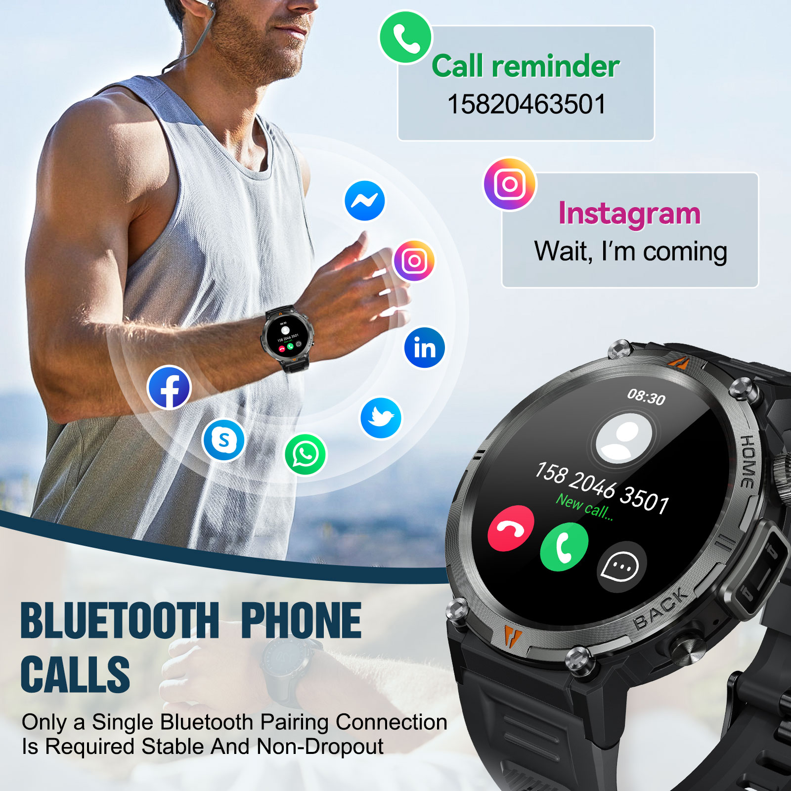 EIGIIS KE3 Bluetooth çağrı akı - Smartwatch Face incelemesi ve fiyatı