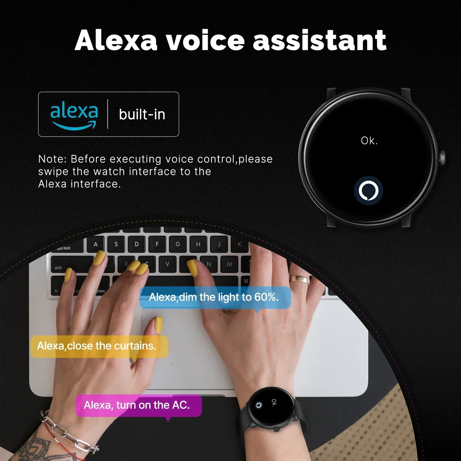 MOES akıllı saat Alexa yerleşi - Smartwatch Touch incelemesi ve fiyatı